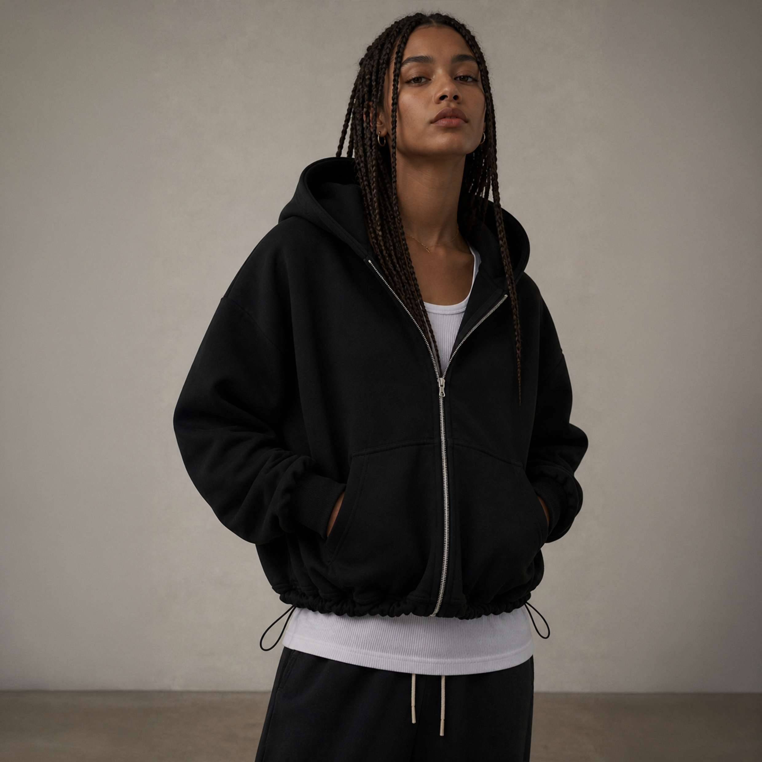 Lilian B - hoodie zip ajustable 450 gsm