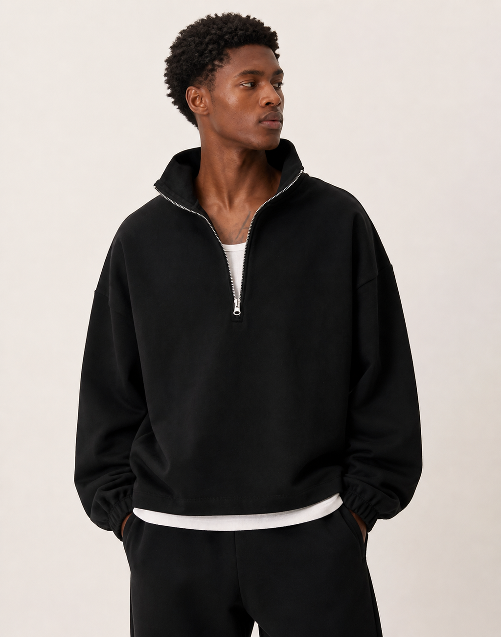 Mikie 2p - crewneck zip 450 gsm