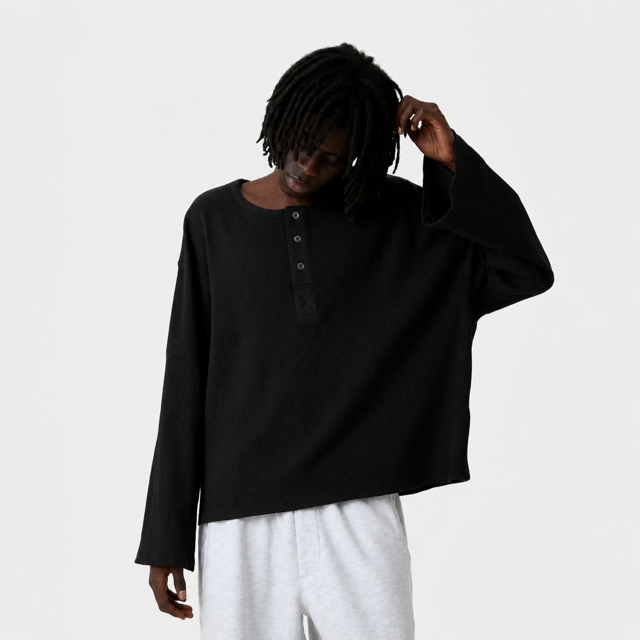 Nader - longue sleeve bouton oversize 250 gsm
