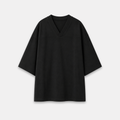 T-shirt oversize noir col V