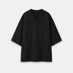 T-shirt oversize noir col V