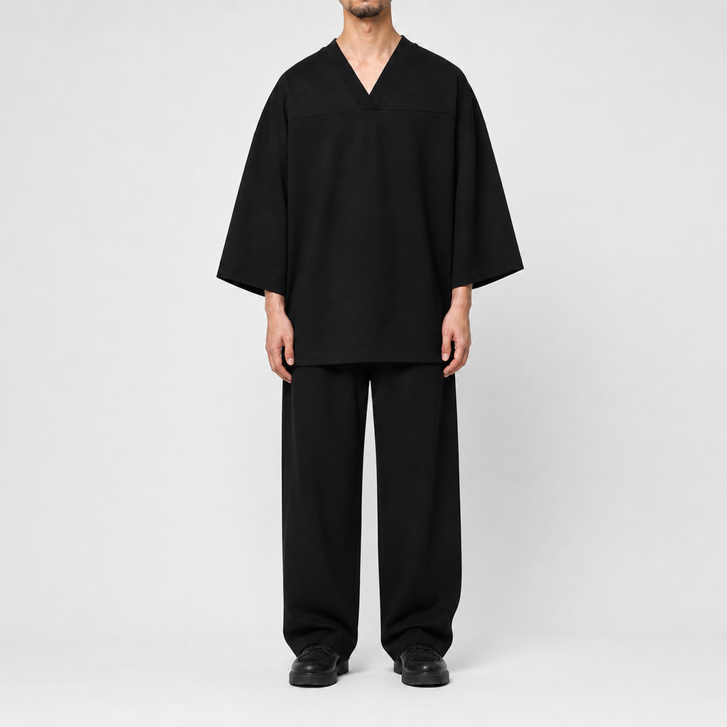 Valérie - t-shirt col v oversize 450 gsm