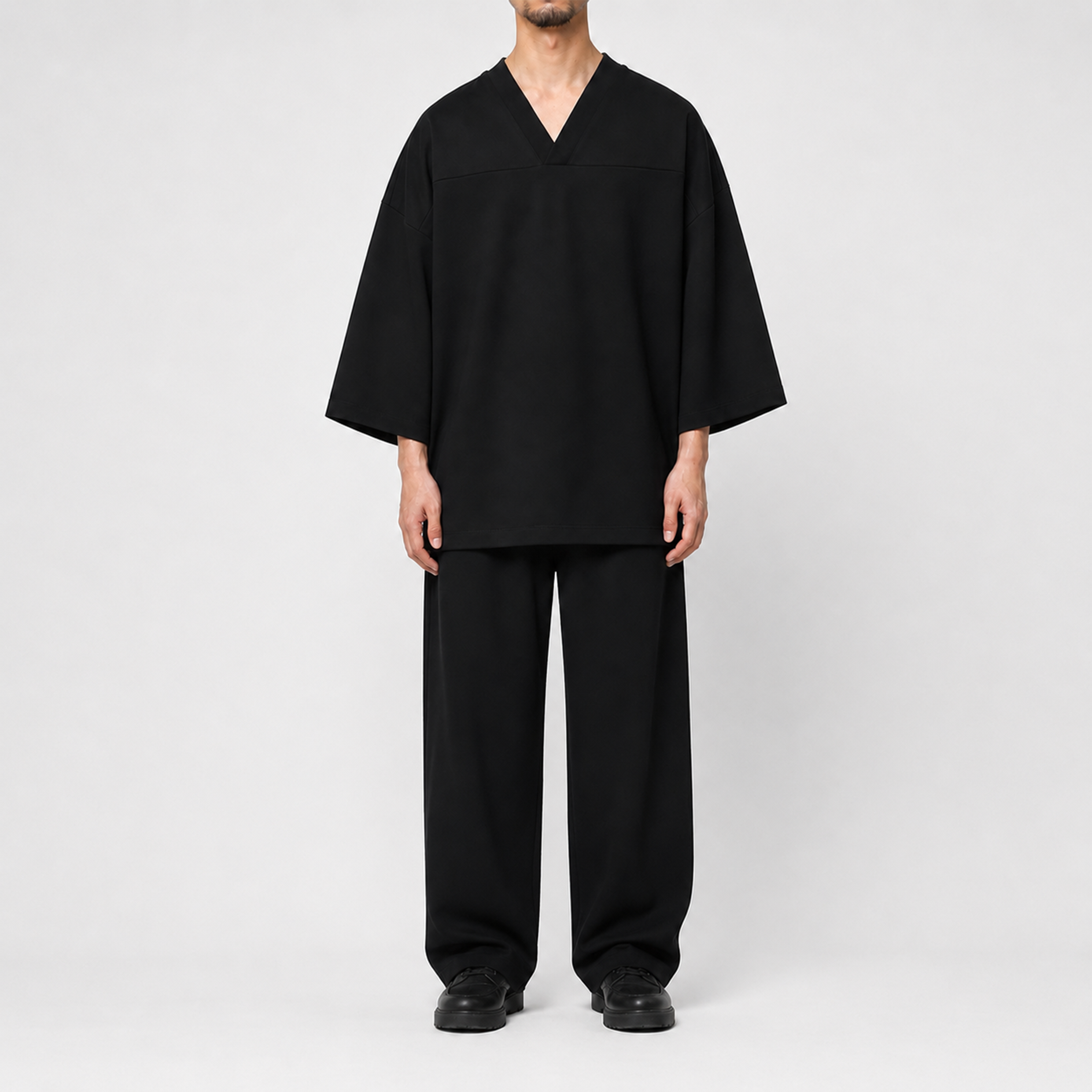Valérie - t-shirt col v oversize 450 gsm