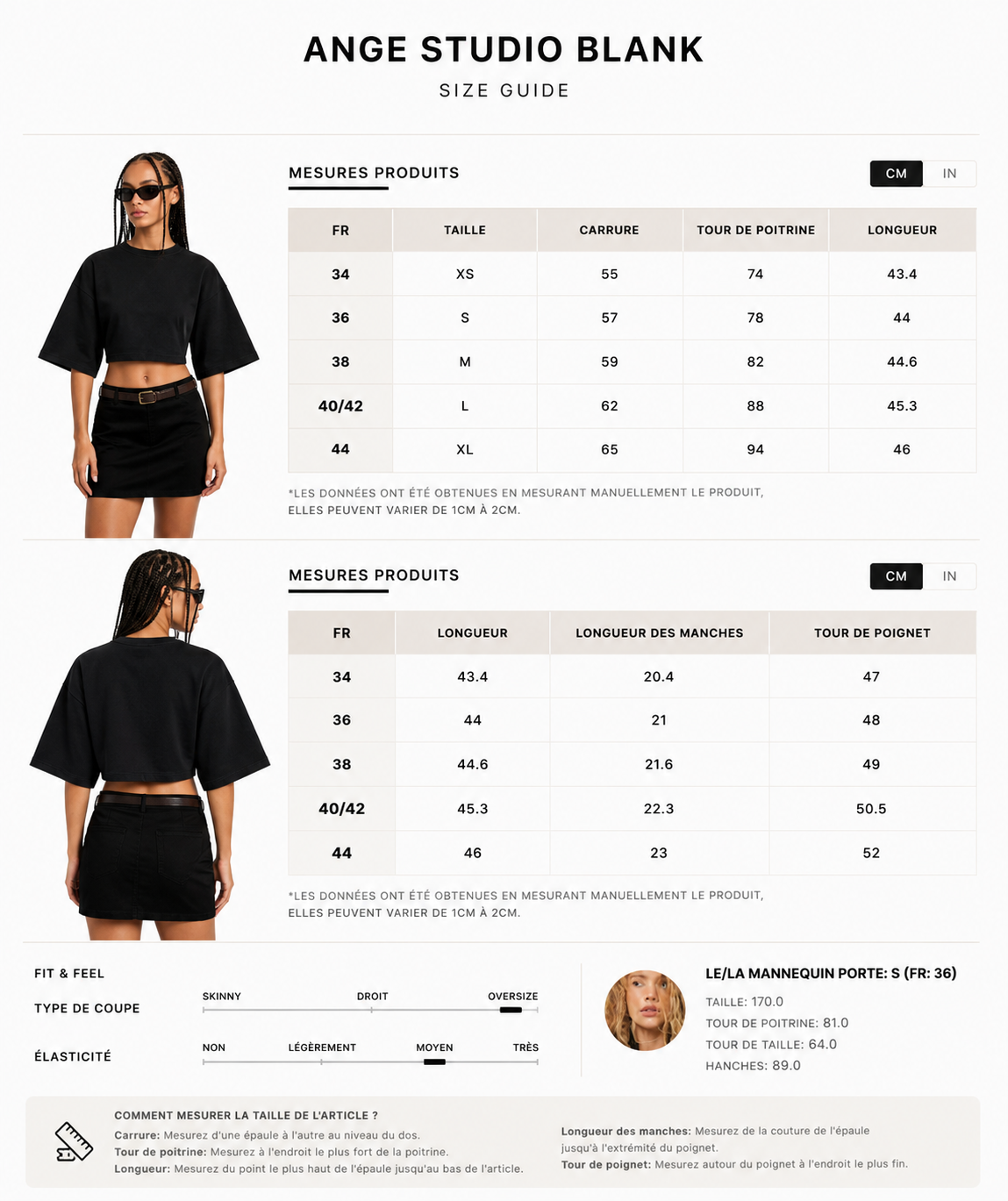 Laetitia - t-shirt crop femme 250 gsm